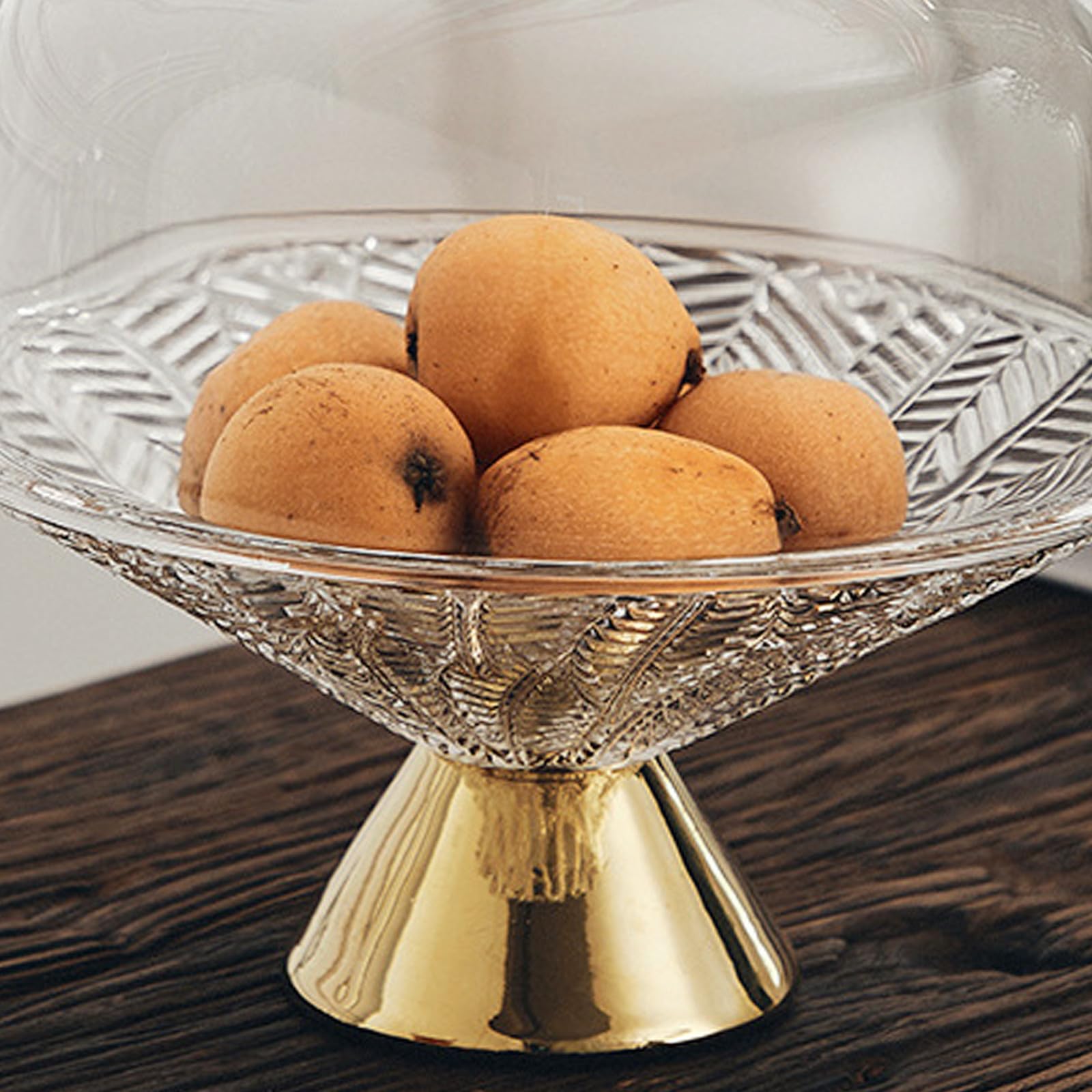 PACKOVE Bandeja de Vidrio Grande con Base Alta para Frutas y Aperitivos Frutero Decorativo para Centro de Mesa Soporte Elegante para Snacks Fiestas y Bodas