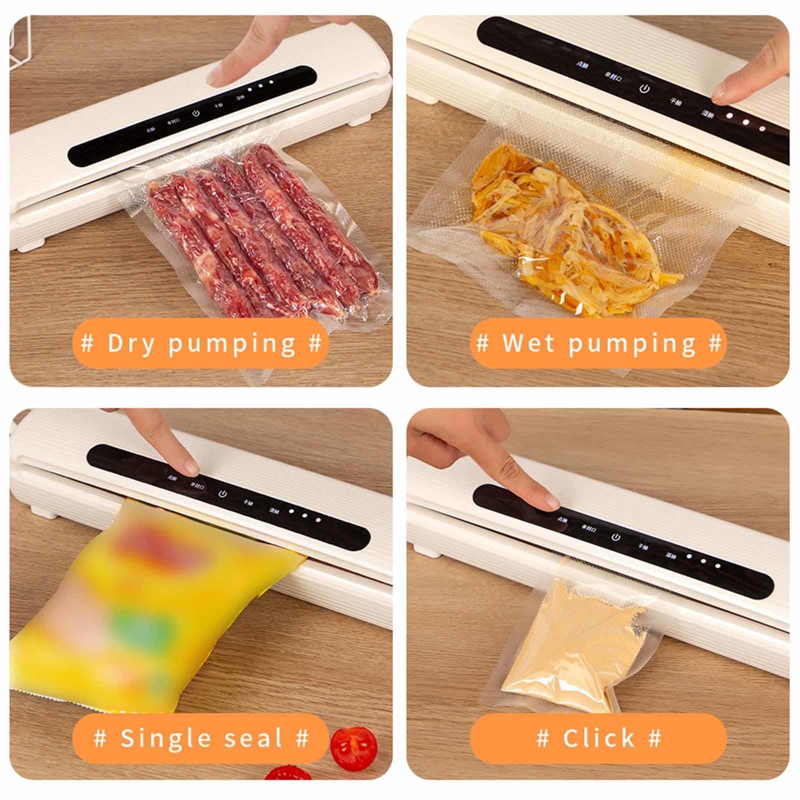 Sottovuoto Modalità a Secco e Umido, Macchina Sottovuoto per Alimenti 10 Sacchetti Sottovuoto Sottovuoto Alimenti Larghezza di sigillatura 30 cm,white
