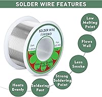 Vista 3 de SYOKO Alambre de soldadura de núcleo de colofonia de plomo de estaño 60/40 0.039 in 3.53 oz para soldadura eléctrica, alambre de soldadura