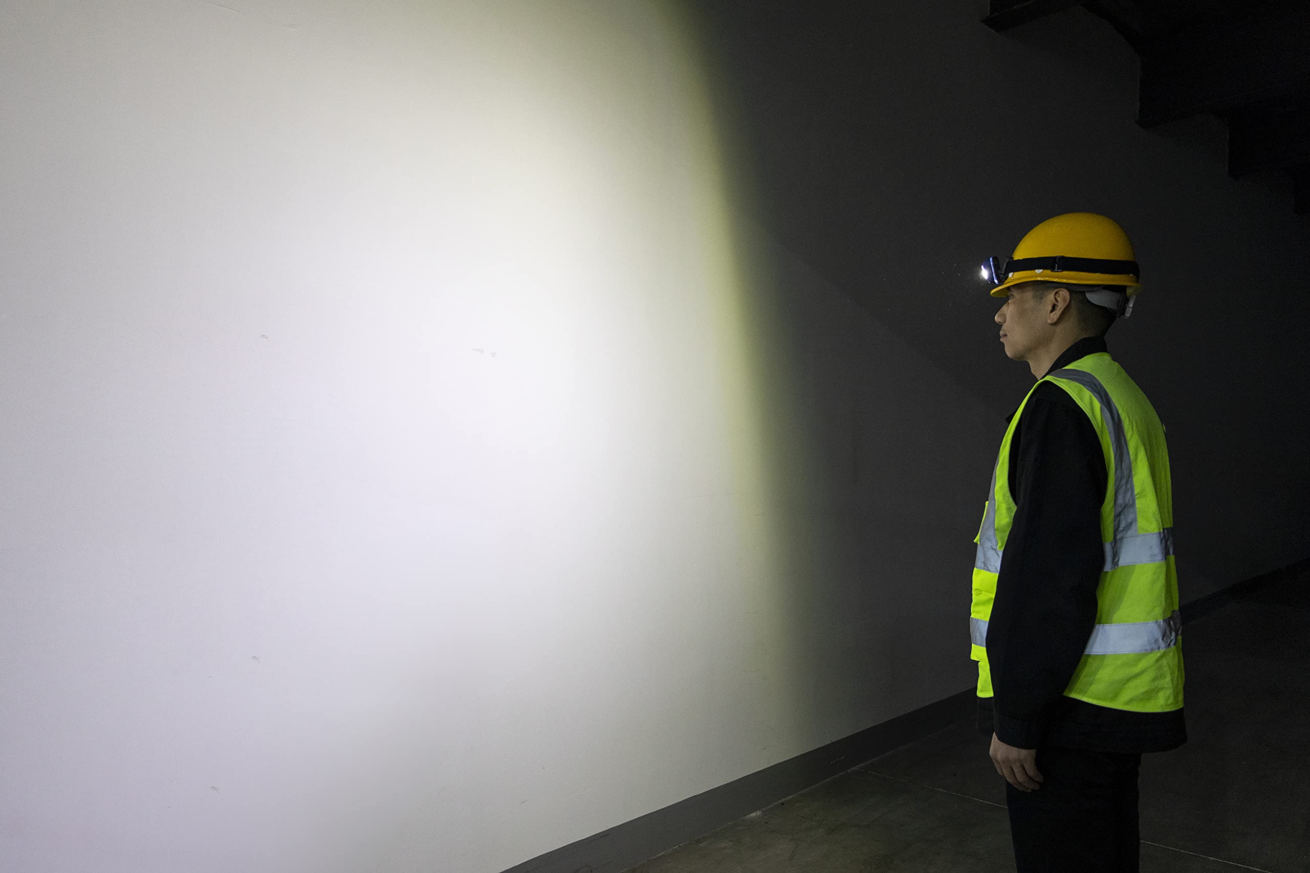 Ryme Automotive - Lámpara frontal LED de inspección MINER 2-400 Lúmenes con Sensor de Movimiento, Linterna de cabeza para Taller y para Actividades de tiempo libre, 2 Modos de iluminación