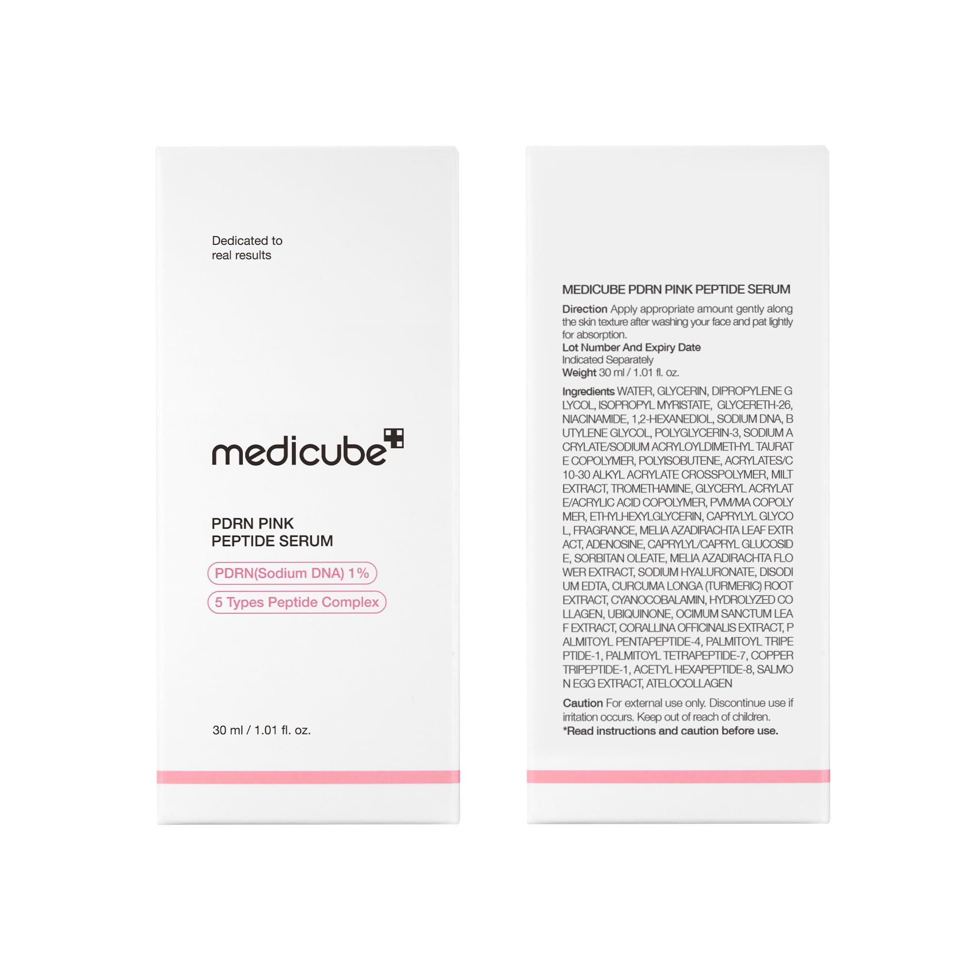 medicube PDRN Pink Peptide Serum - Siero PDRN Viso con Peptidi e Niacinamide, Idratazione e Pelle Più Tonica, Per un Incarnato Più Uniforme, Skincare Coreana, 30 ml