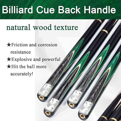 Vista 6 de Tacos de billar profesionales 3/4 Taco de billar Cabeza pequeña Taco de billar Chino Negro Ocho taco hecho a mano Taco de billar 0.374 in (Color: 2)