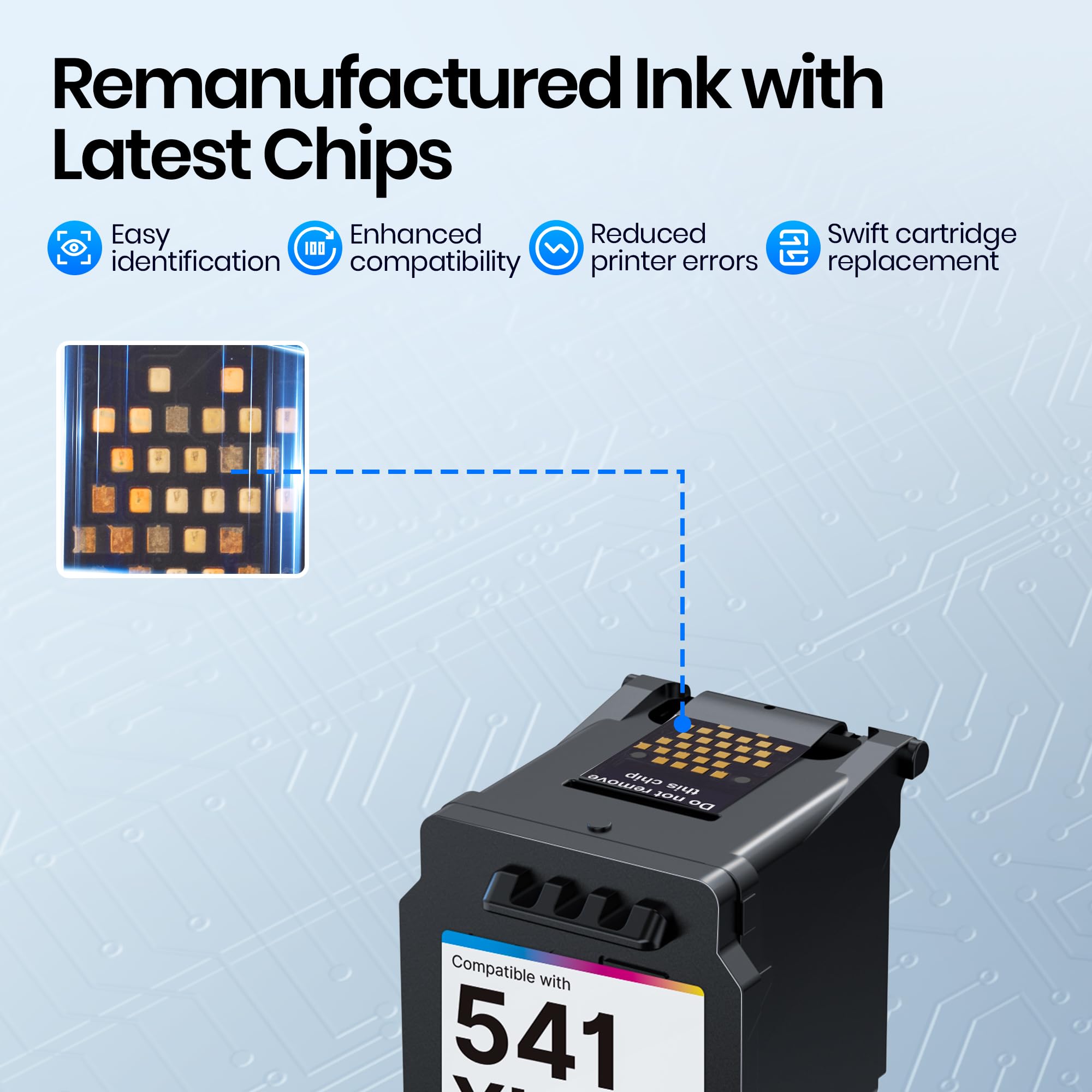 540XL and 541XL Ink Cartridges Twin Pack Replacement for Canon 540 and 541 Ink Cartridges PG-540XL Black CL-541XL Colour Printer Ink for Canon Pixma TS5150 TS5151 MG3600 TS5100 MG3650 MG3650S(2-Pack) — view 5