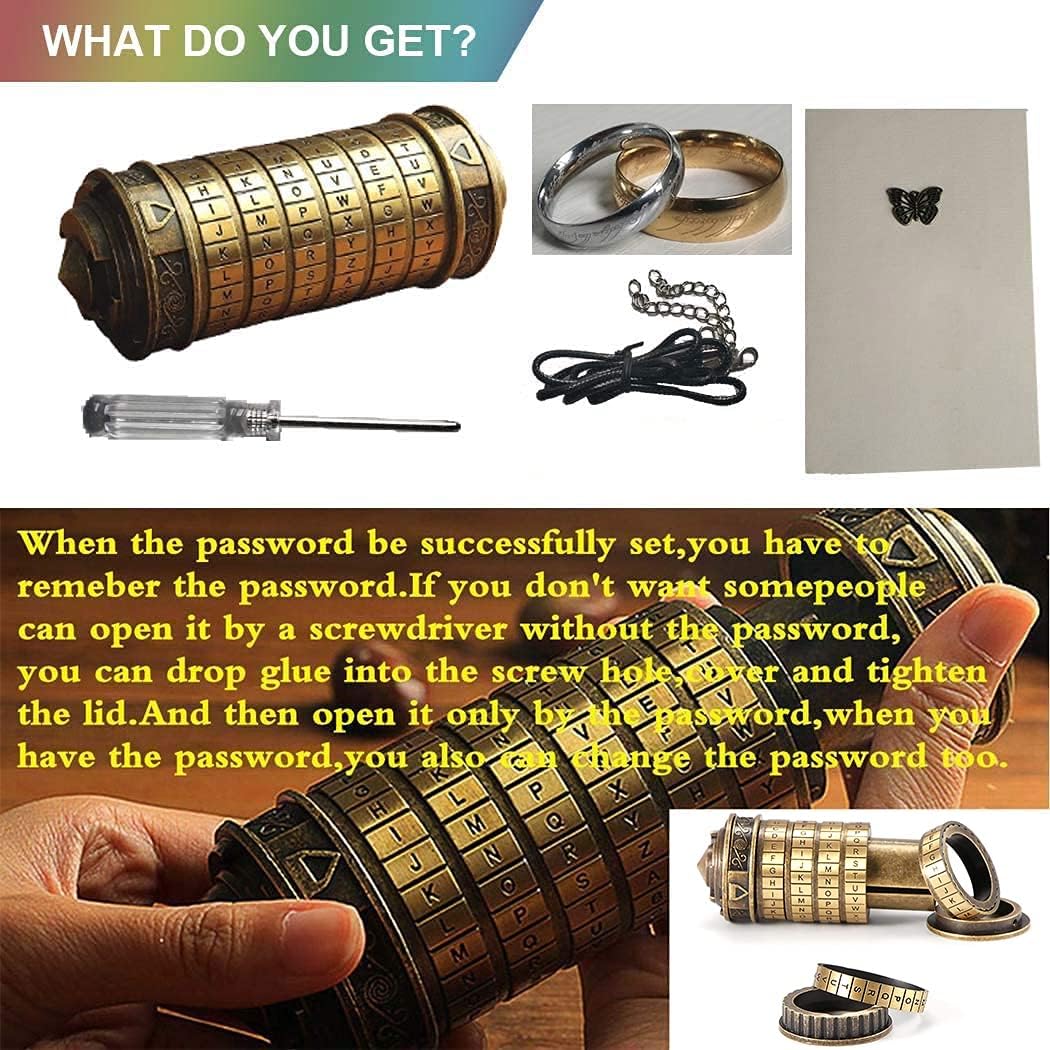 Acheter Cryptex Da Vinci Code Mini Cryptex Lock Puzzle Boîtes Avec Compartiments Cachés Anniversaire Saint-Valentin Cadeaux D'anniversaire Romantiques