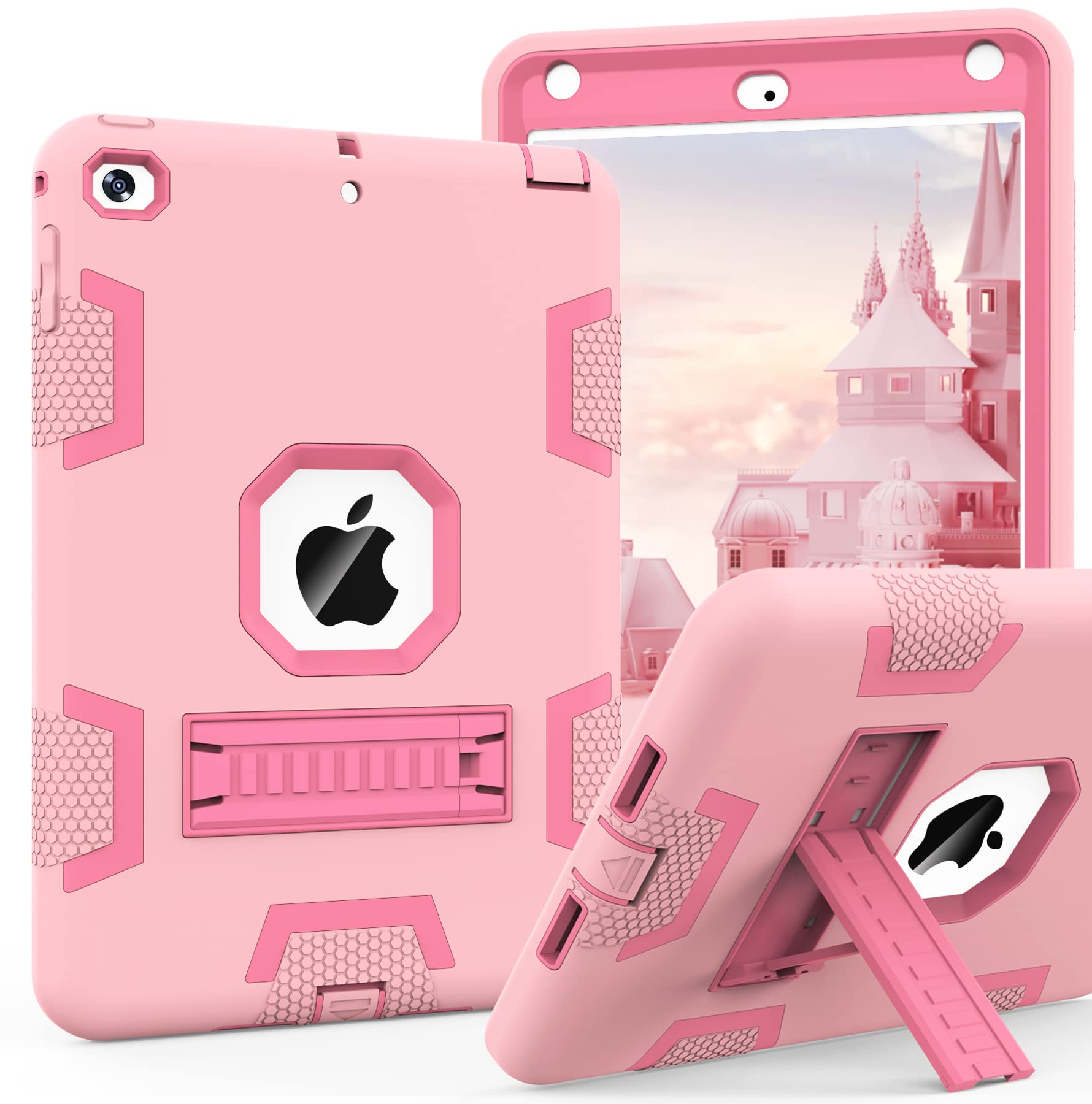 CCMAO iPad mini 5 Case 2019, iPad mini 4 Case 2015, Heavy Duty Shockproof Hybrid Protective Cover for iPad mini 5th/4th Generation 7.9 inch, Rose Gold