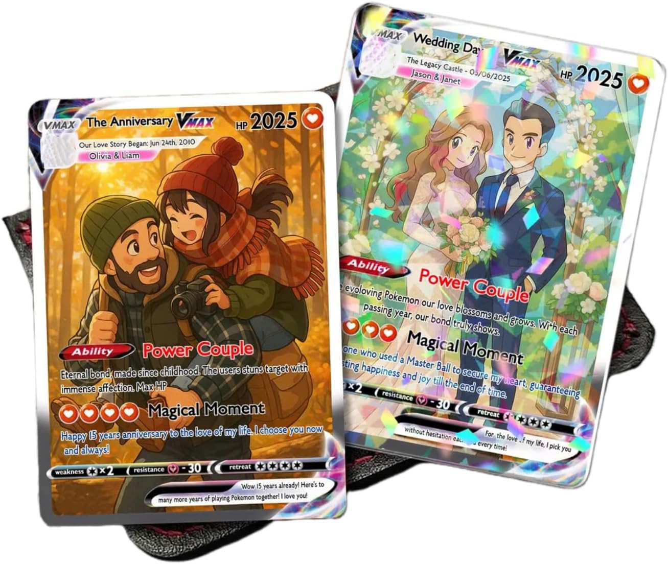 Personalized Poke Card Anniversary Card - Custom Photo Anime Wedding Card, Custom Card for Couple, Gift for Him, Gift for Her