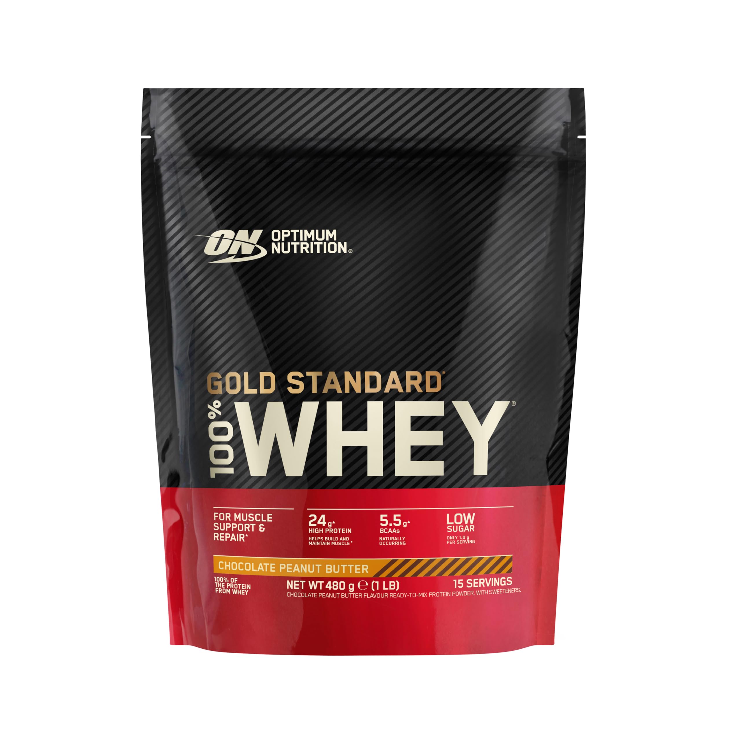 Sponsored Ad – ON Gold Standard 100% Whey for Muscle Support and Repair, Low Sugar High Protein Powder with Naturally Occurring Glutamine and BCAA Amino Acids, Chocolate Peanut Butter Flavour, 15 Servings, 480g