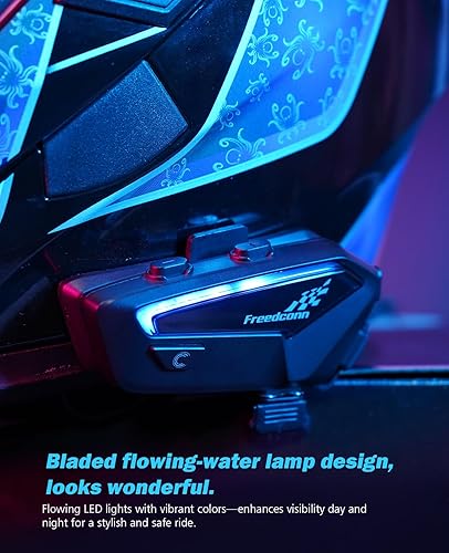 Miniatura 5 de FreedConn Auriculares Bluetooth para motocicleta, FX 2-10, intercomunicador de 4,921.3 ft, sistema de comunicación de motocicleta, intercomunicador