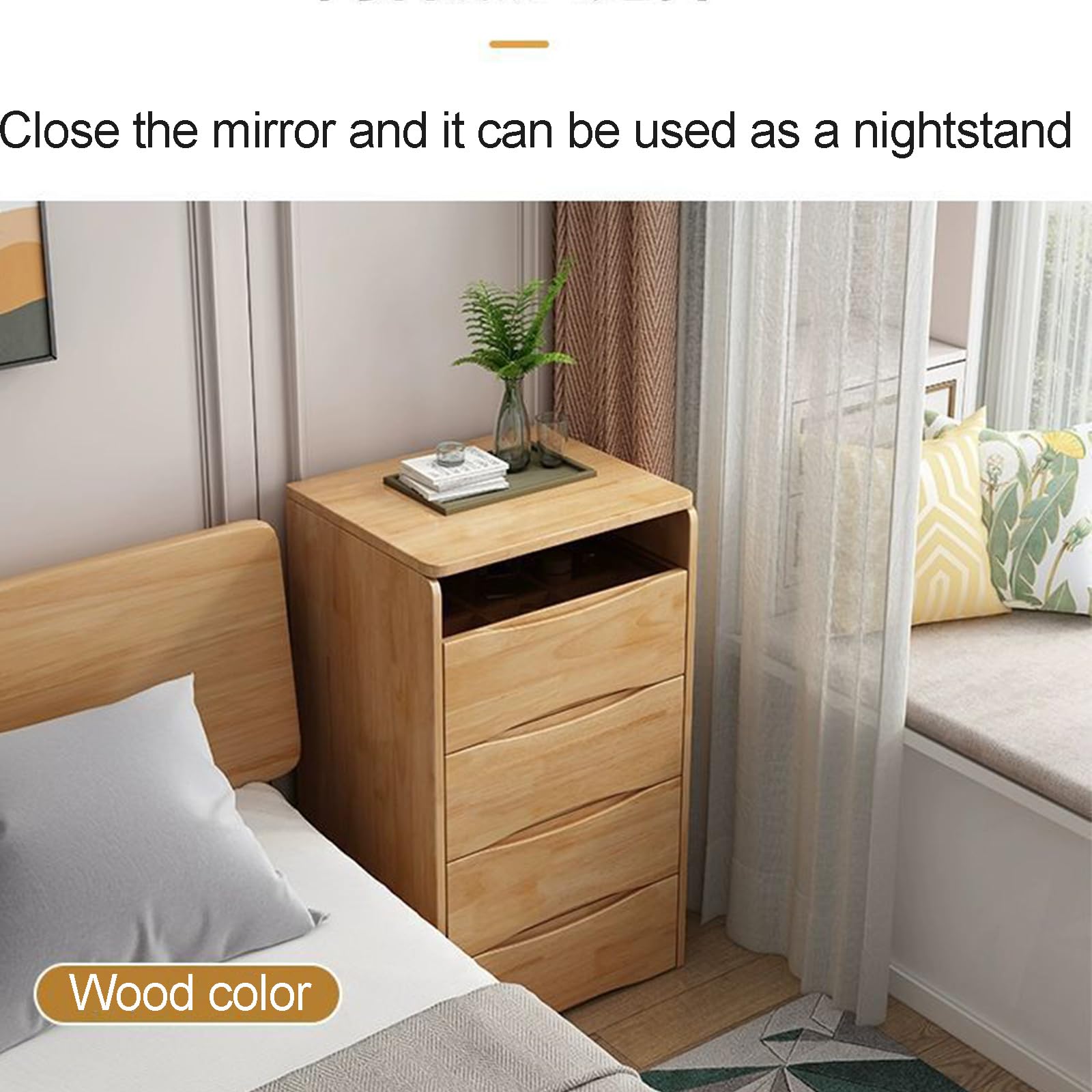Schminktisch, Holztisch mit Klappspiegel, Schminkhocker mit Ablage, Ankleideset mit 3 Schubladen, LED-Beleuchtung, Schreibtisch und Nachttisch für Schlafzimmer und Wohnzimmer