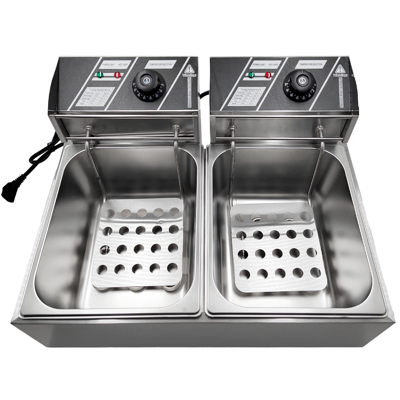 Cuocipasta elettrico professionale per noodles, friggitrice da banco con controllo della temperatura, cuocipasta di grande capacità con cestello e filtro rimovibili, macchina per la cottura noodle(4 H