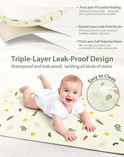Miniatura 3 de Cambiador de pañales portátil para bebé, tapete cambiador impermeable y lavable con piel sintética, suave y cómodo, bolsa de viaje plegable y tapete