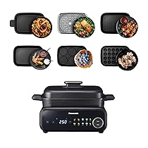 Panasonic NF-GM600 Multi-Cooker Elettrico 6-in-1, Griglia elettrica, Friggere, Cottura Lenta, BBQ, Vapore, Saltare, 1400W, 40–250°C, 9 Modalità Auto, Piastre lavabili in lavastoviglie