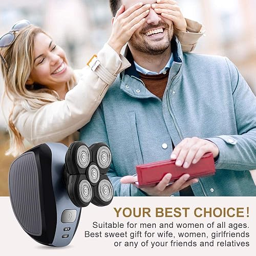 Miniatura 7 de Telfun Maquinilla de afeitar eléctrica 5 en 1 para hombres, afeitadoras rotativas recargables en húmedo y seco, kit de aseo inalámbrico de 5