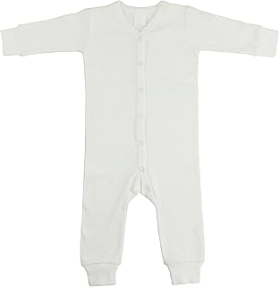 bambini Interlock White Union Suit Long Johns, Small