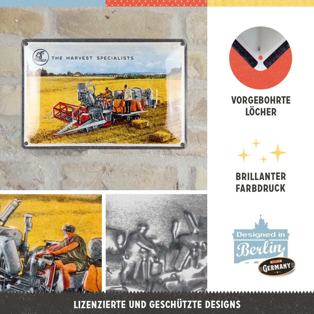 Nostalgic-Art Deutz Blechschild 20x30cm - Retro Traktor Deko Metall