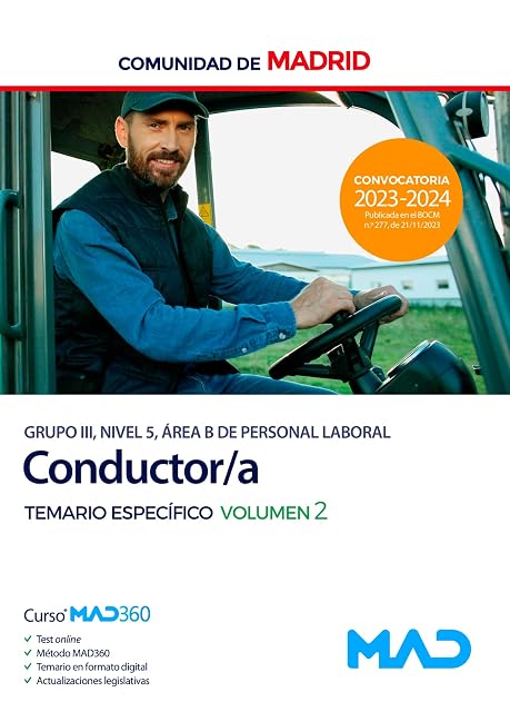 Portada de Conductor de la Comunidad de Madrid. Temario específico volumen 2
