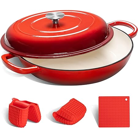 enameled cast iron casserole with lid