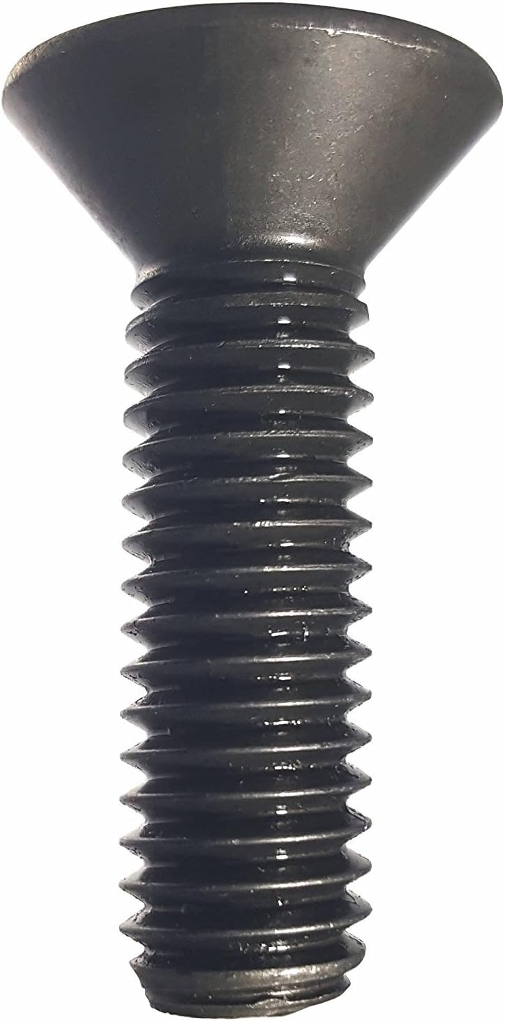 Socket Flat Countersunk Head Cap Screw 1/4-20 x 3/4 inch Alloy Steel Black Oxide Hex Socket (Quantity: 100) Coarse Thread, 0.25 inch Diameter Allen Bolt, Length: 0.75 inch, Full Thread