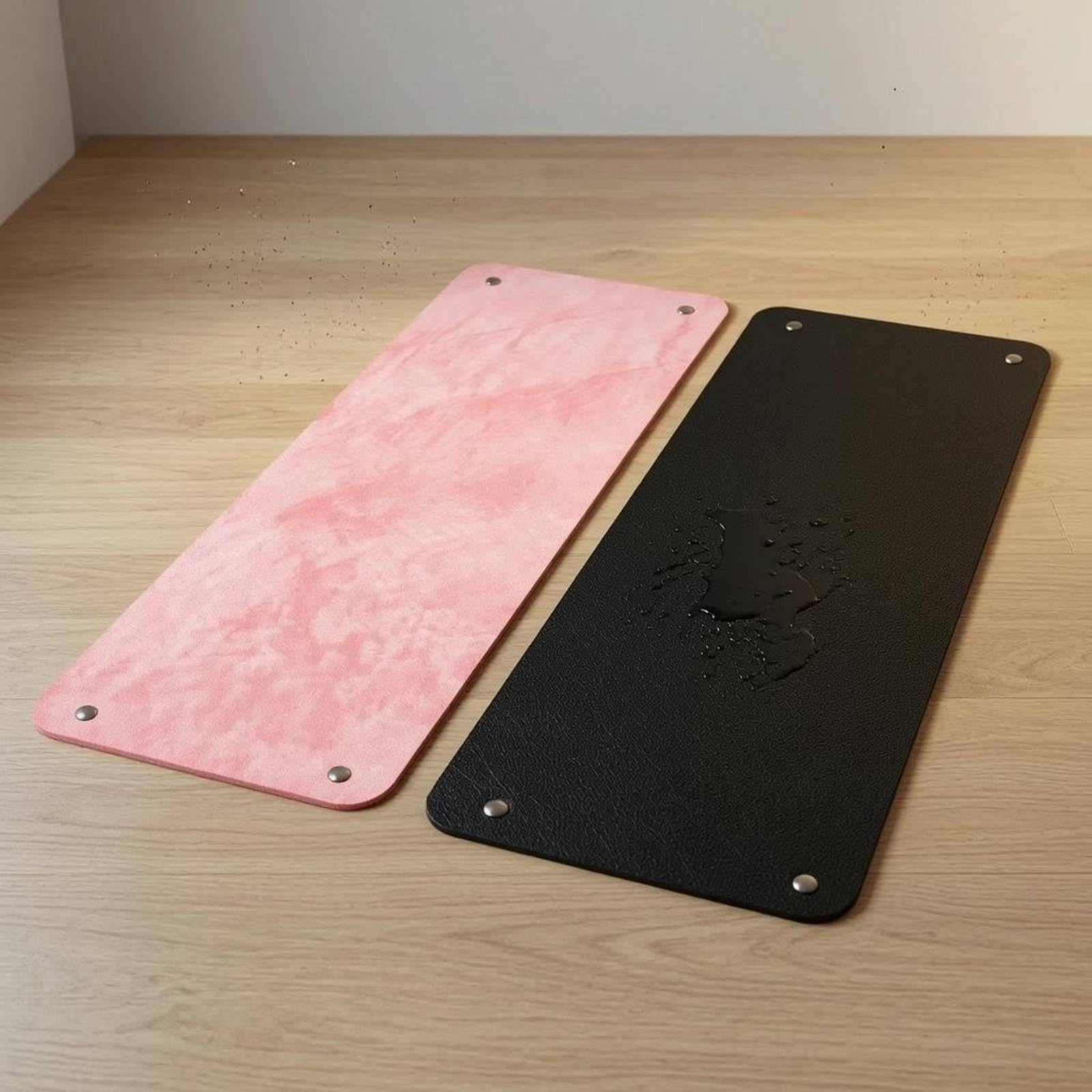 Tappetino Fitness Doppio Strato Assorbe il Sudore Asciugamano in Microfibra Nero Attrezzatura Sportiva per Casa