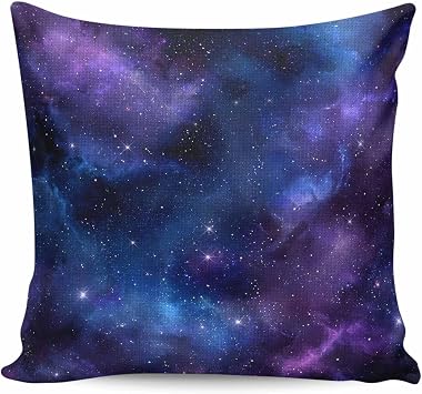 Outdoor Waterproof Throw Pillows Abstract Blue Purple Starry Sky Patio Pillows,Decorative Pillow Covers with Insert,Pillow Cushion Case for Garden Couch Sofa Modern Stars Milky Way