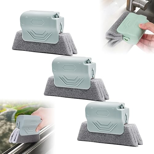 Limpiador Mágico de rieles de ventana, juego de herramientas de cepillo de limpieza de ranura de ventana mejorado 2024, juego de herramientas de