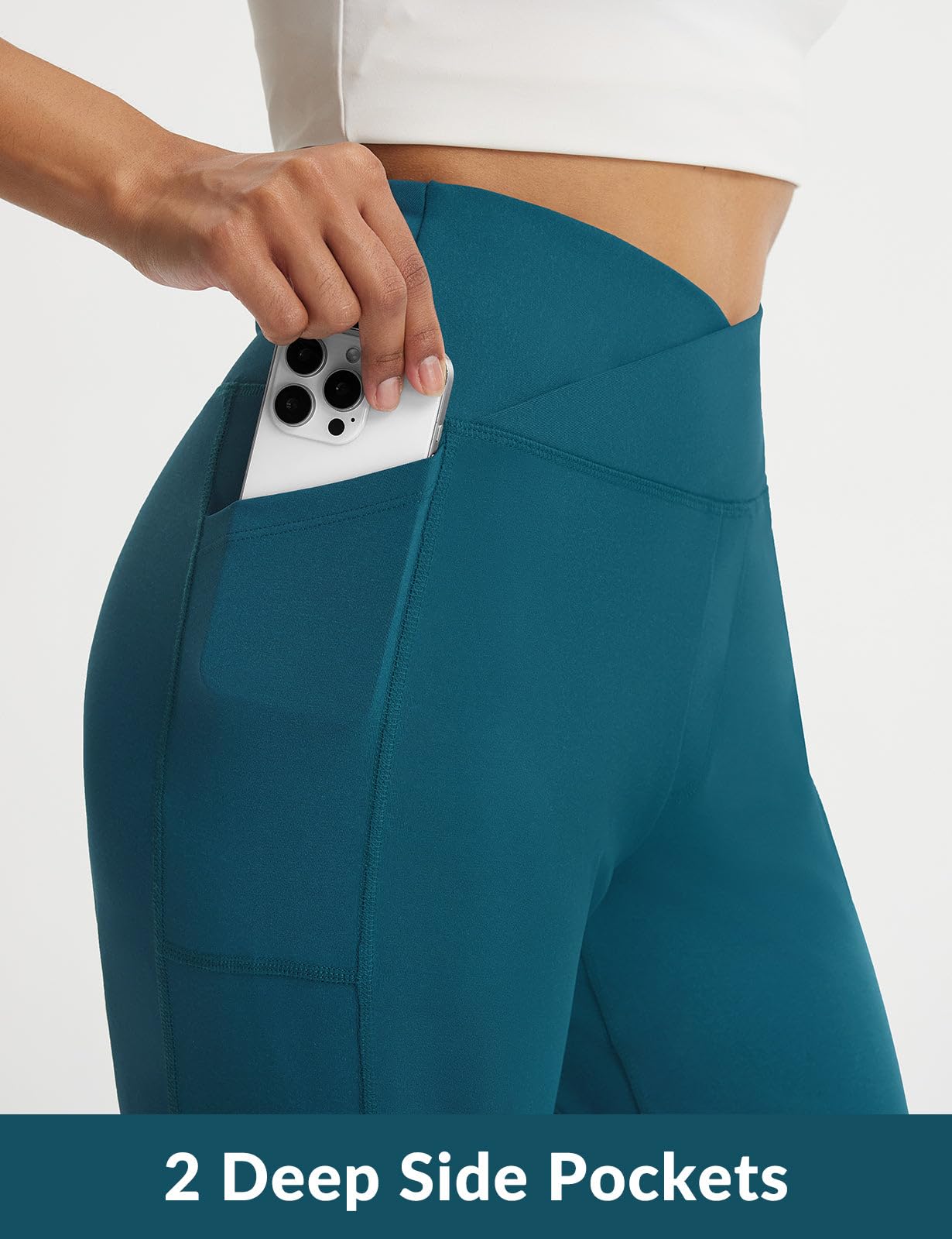baleaf Pantalones cortos para mujer con bolsillos, 9 pulgadas, bermudas, hasta la rodilla, pantalones de verano, cintura alta, pantalones de yoga, lounge elásticos, pantalones de senderismo, ropa