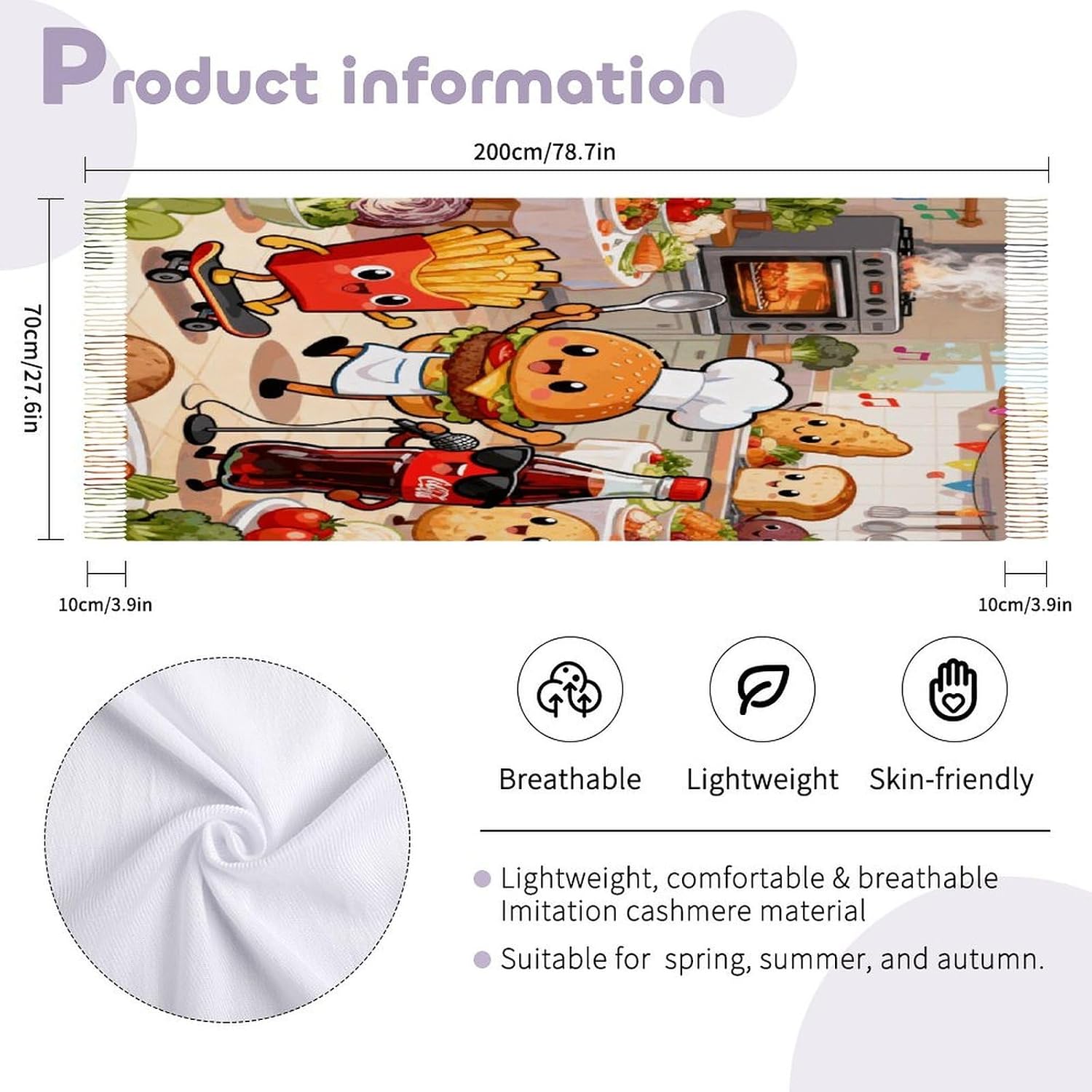 All The Fun Things Scarfs for Man Women Winter Scarf Long Shawl Wraps Fashion Classic Tassel Scarfs Soft Blanket Scarves