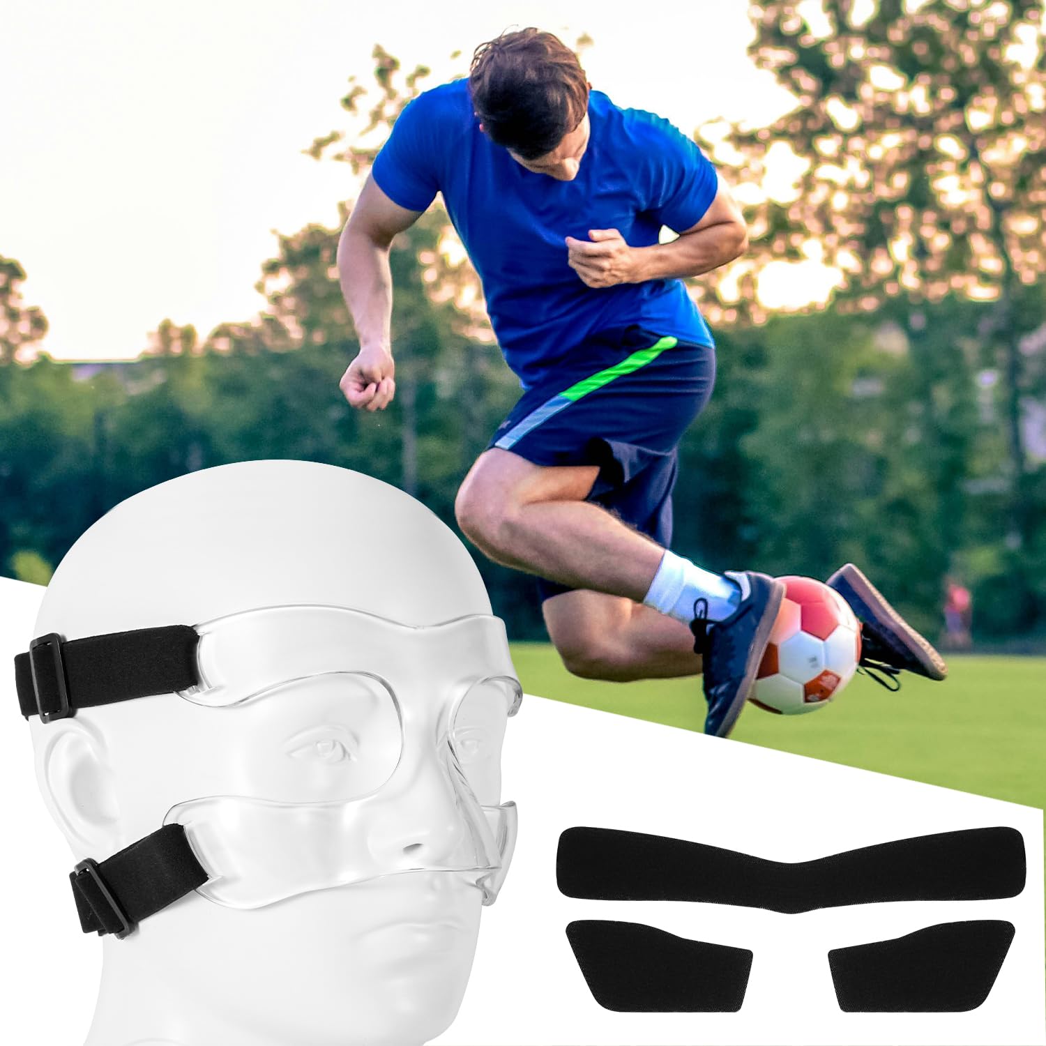 Protector Nasal Ajustable NQEUEPN - Para Deportes, Acolchado Transpirable, Adultos Y Adolescentes