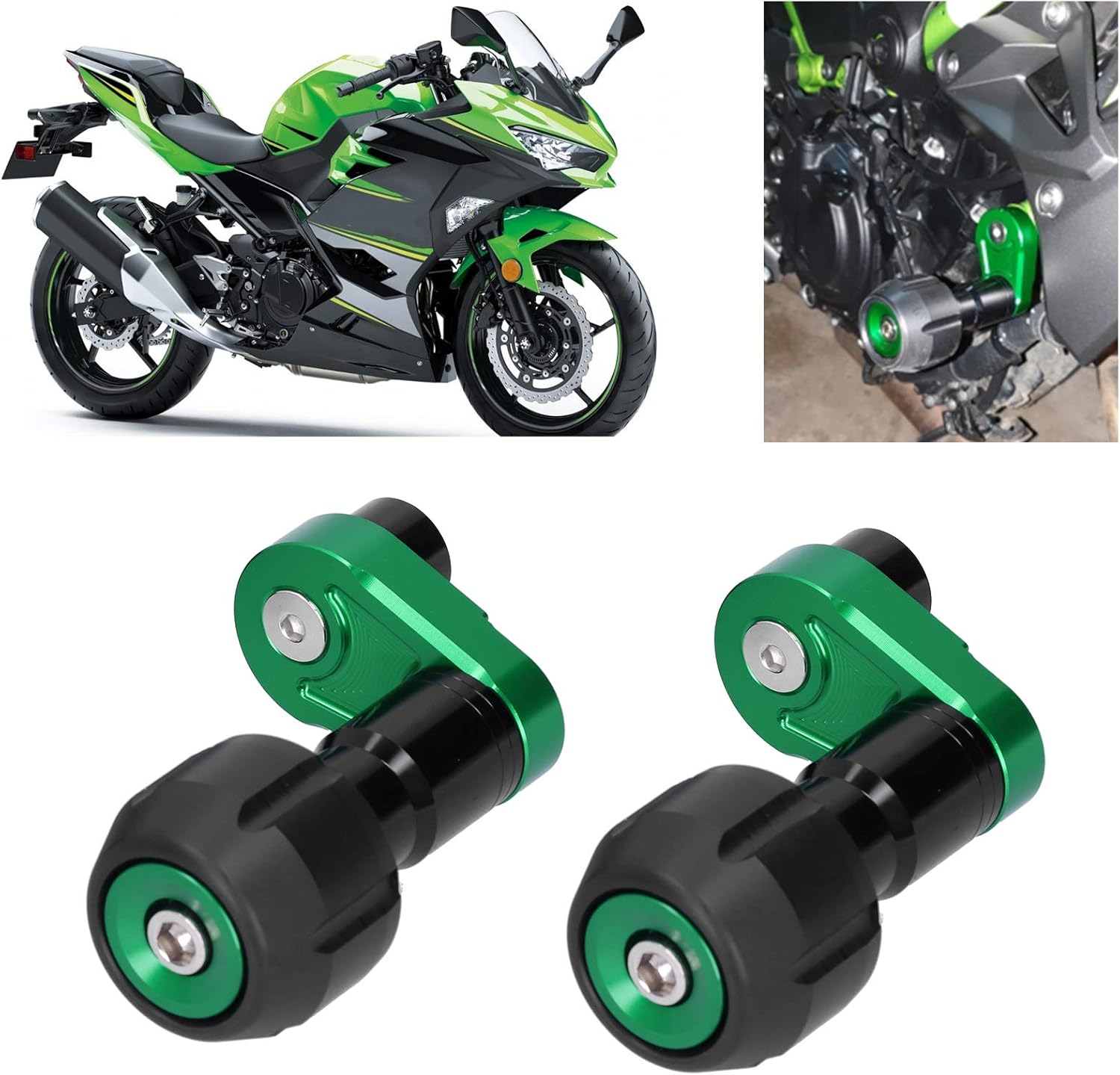 Brilluxa Frame Sliders, Compatible with Kawasaki Ninja400 2017-2018, Motorcycle Guard Bar, Side Crash Protector Kit