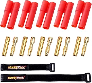Hobbypark HXT 4.0mm 4mm Banana Connector Plugs (Unassembled) NiMh/Lipo Battery Connectors Brushless ESC High Current (5 Pairs)