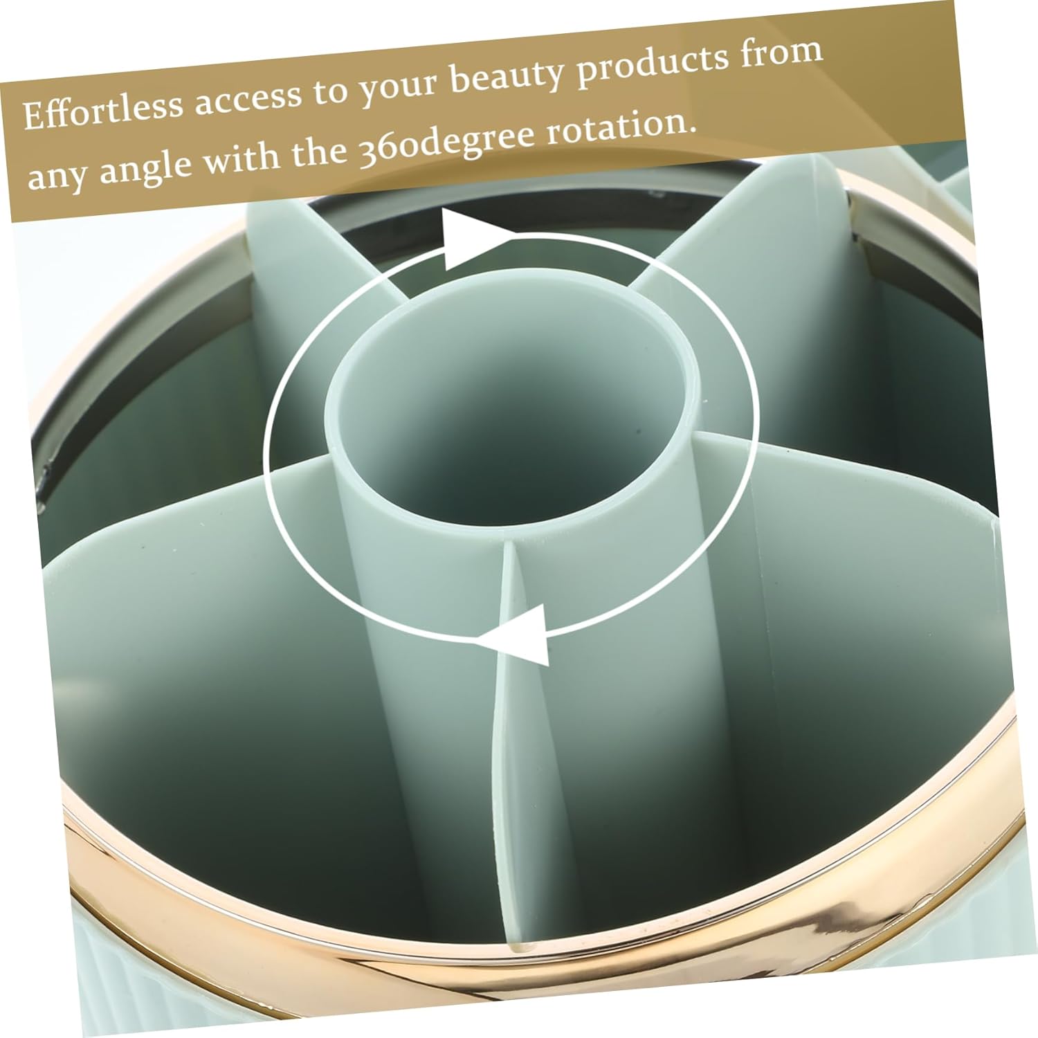 Alipis Makeup Organizer Rotating Cosmetic Display Case Multi-compartment Storage for Brushes Lipsticks Essentials Stylish Design for Home and Travel