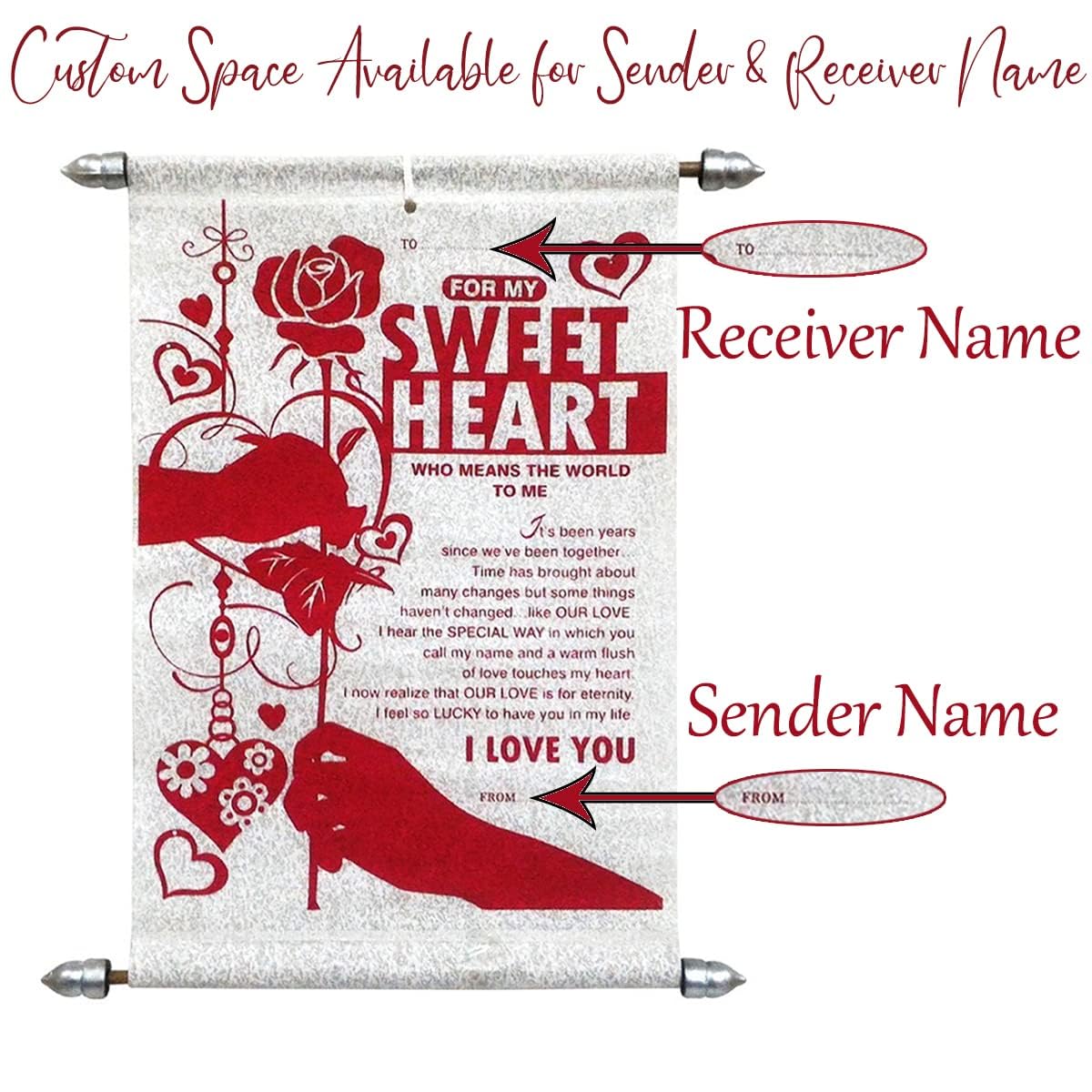 Saugat Traders Love Gift for Husband - Love Scroll Card, Artificial Golden Red Rose - Valentine Day - Birthday - Anniversary Gift for Hubby - Image 2 thumbnail