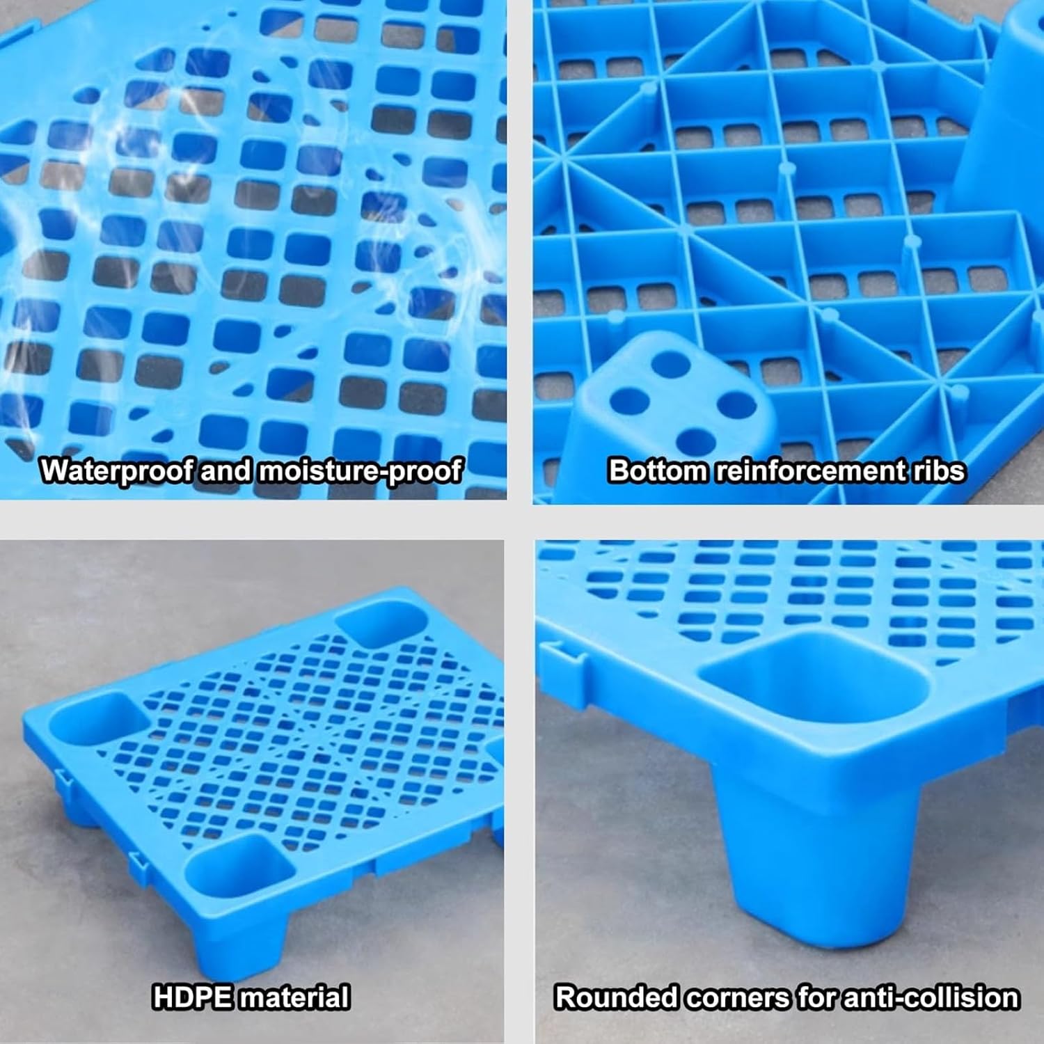 Lightweight Plastic Pallets, Plastic Grating, Nestable Interlocking Plastic Palette, Moisture-Proof Waterproof Floor Pallet Box With Breathable Grids, Support Up To 2000 Lbs(Size:40*40*12cm)