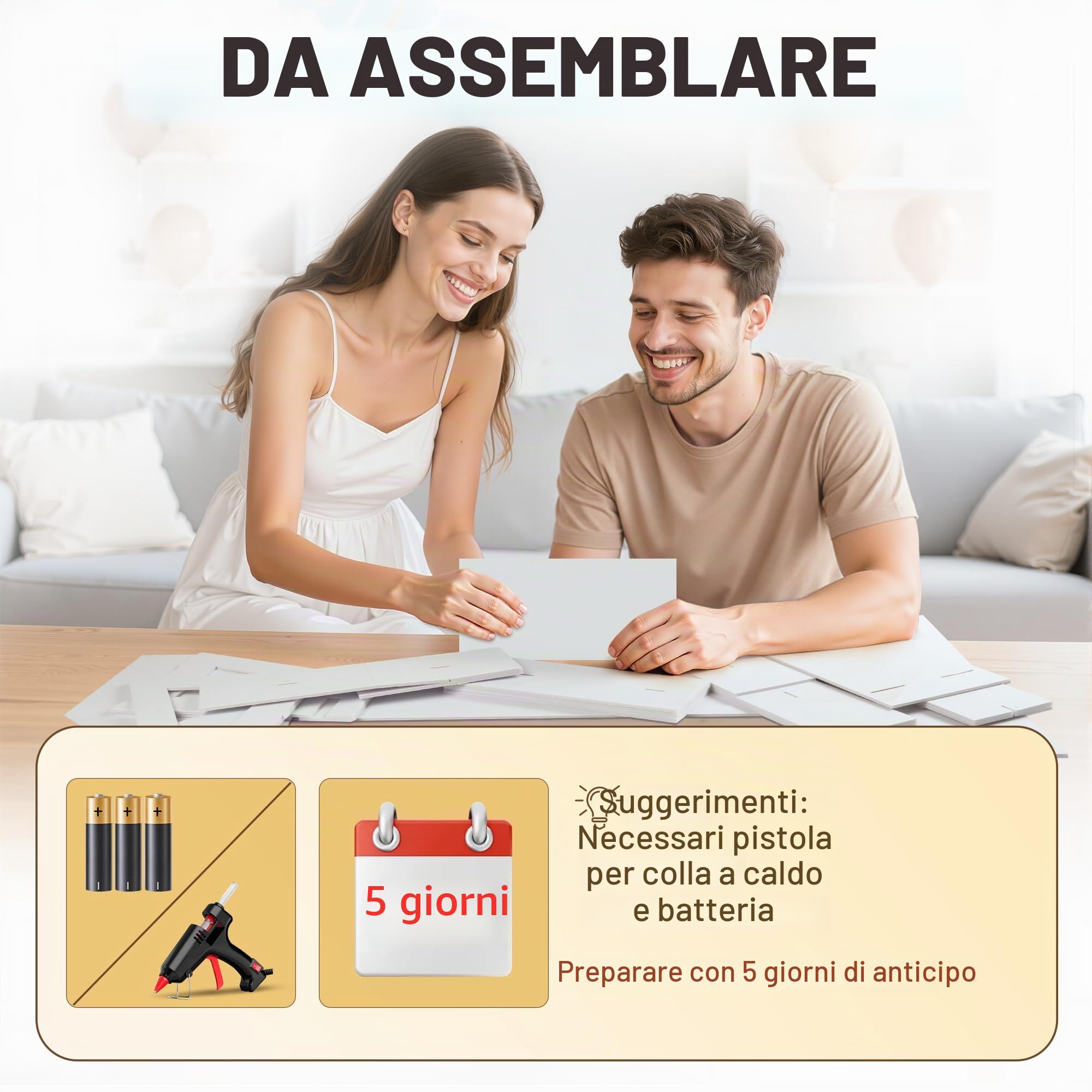 120cm Bianco Numeri Luminosi, 50 Anni Decorazioni, Numero 50 | Decorazioni Compleanno, Festa Nozze Anniversario, Numeri Luminosi Giganti Compleanno 42 Pcs Accessory Set