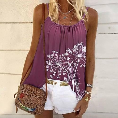 Camiseta sin mangas de verano para mujer, sin tirantes, cuello redondo, diseño de cuello con volantes