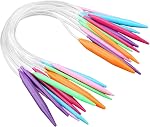 Aiguilles circulaires, ensemble d'aiguilles à tricoter, 12 PCS 12 Taille .5/4/4.5/5/5.5/6/6.5/7/9/10/12mm Aiguilles de tricotage circulaire multicolores Kit d'aiguilles de tricot (80CM)