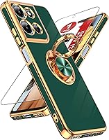 Vista 13 de LeYi para Funda de Teléfono Samsung Galaxy A13-5G: Protector de Pantalla de Vidrio Templado, Soporte Magnético Giratório de Anillo 360°, Borde Negro