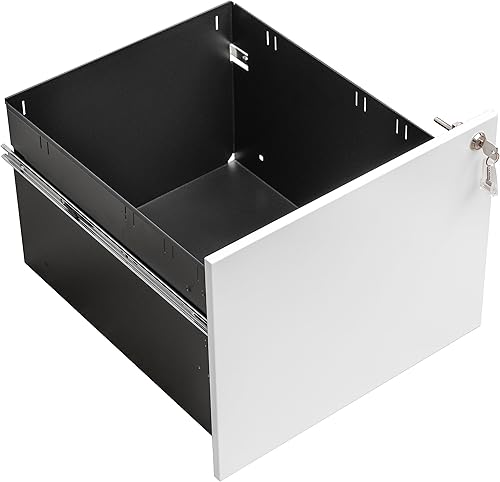 Miniatura 8 de Archivador móvil de 3 cajones con cerradura, archivador de almacenamiento de oficina para tamaño legalcarta, archivador de metal premontado excepto