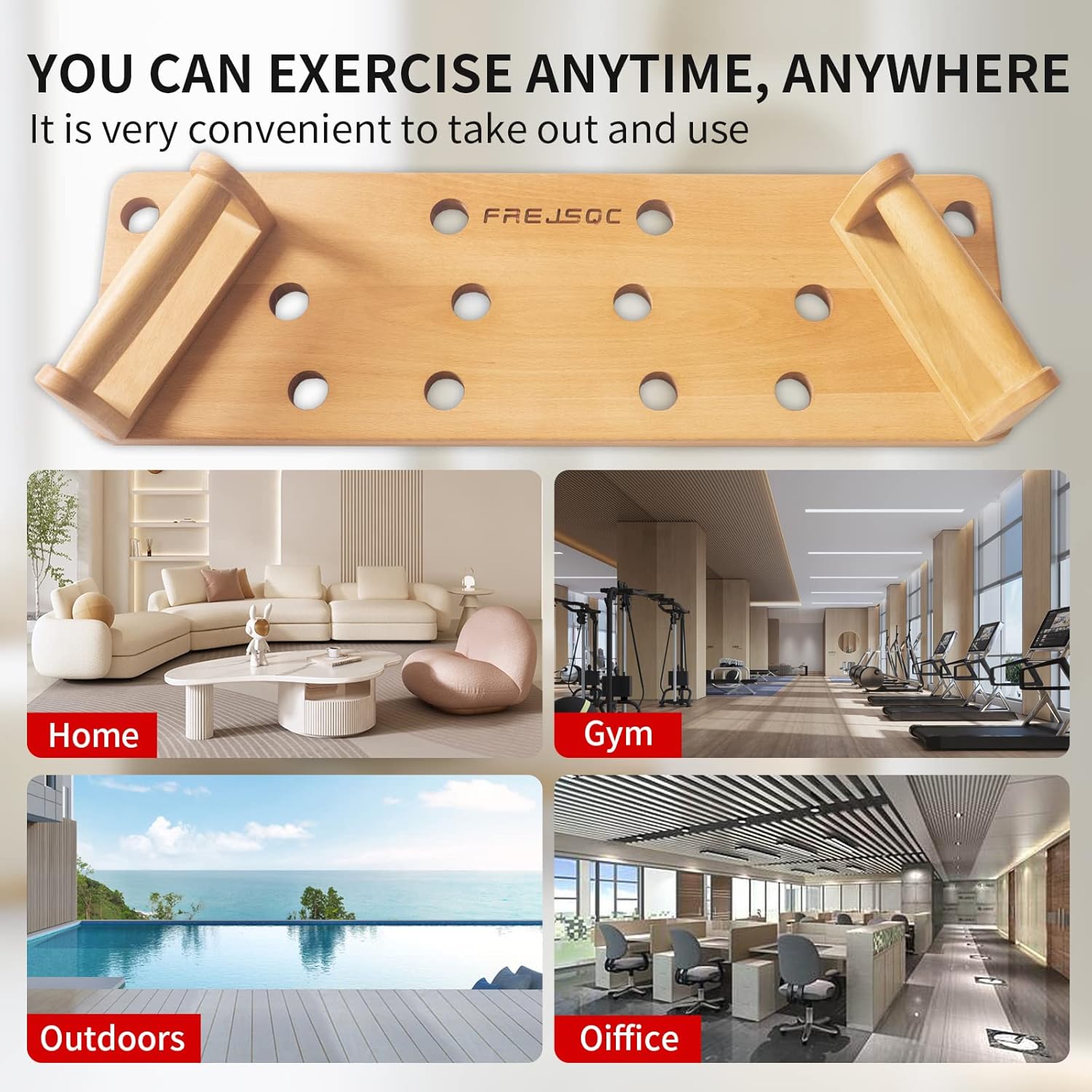 Solid Wood push-up Stands, portable gym accessories, strength training equipment（Ash Wood-1）
