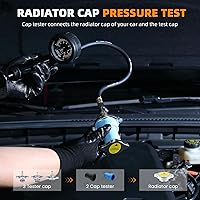Vista 6 de FOUR UNCLES Probador de presión de radiador y refrigerante y kit de recarga al vacío - Probador de fugas y rellenador del sistema de refrigeración