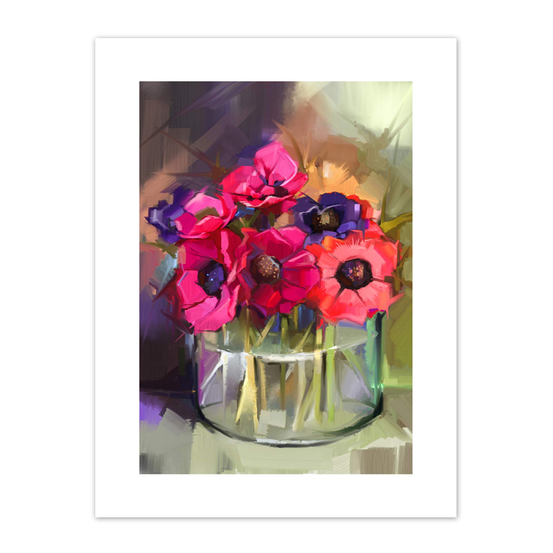 Wee Blue Coo Flowers Bouquet Anemones Art Print Canvas Premium Wall Decor Poster