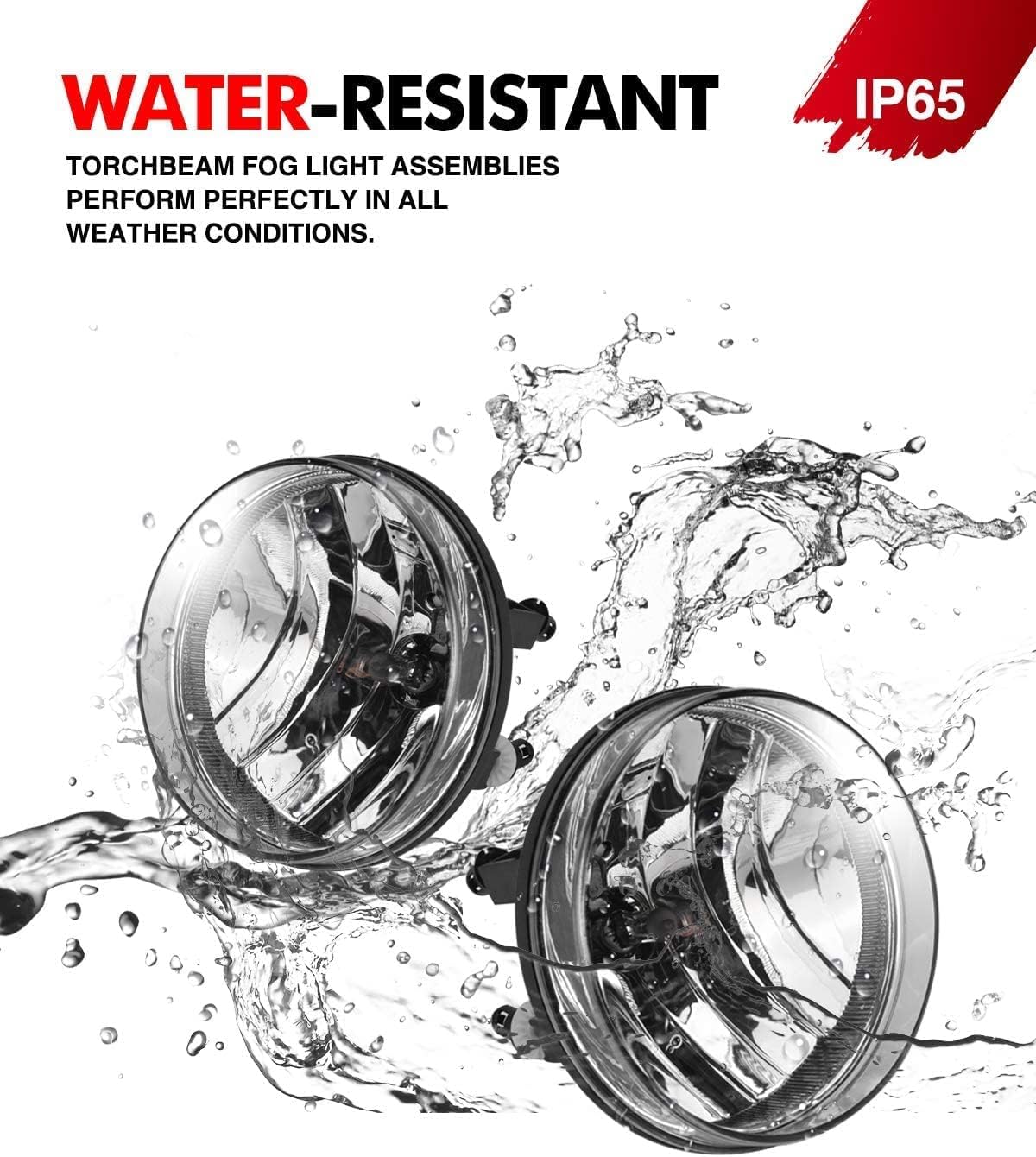 Torchbeam Fog Lights Compatible with Sierra 1500 2007-2013 Fog Light Assembly Replacement Fog lamps with H8 12V 35W Halogen Bulbs Smoke Lens