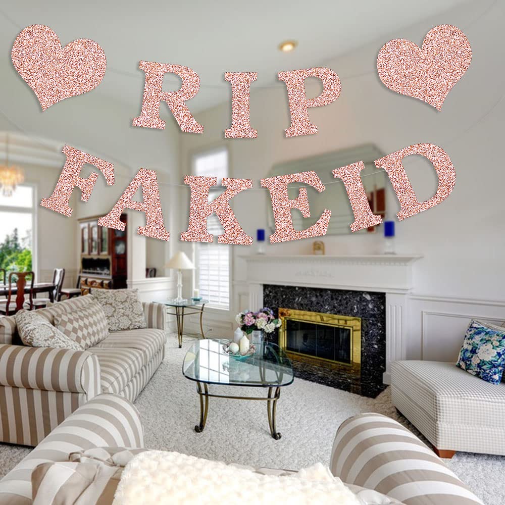 PALASASA Glitter RIP Fake ID Banner - Funny 21st Birthday Decor In Black & Red - View #8