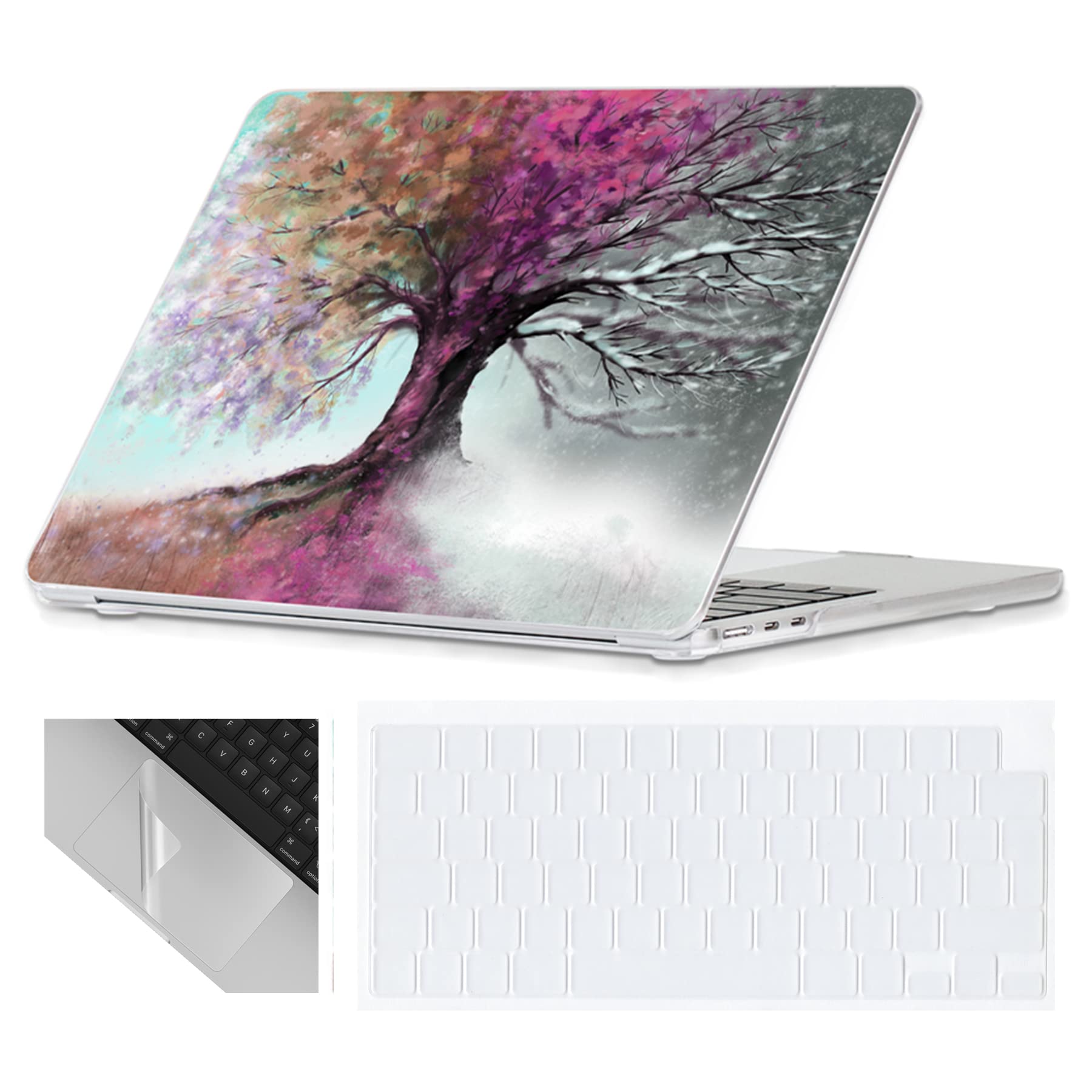 Se7enline Compatible with 13.6 MacBook Air Case M2 M3/M4 2022-2025 for Mac Air 13.6-inch A2681/A3113/A3240 Laptop Hard Shell Case with Keyboard Protective Cover & Trackpad Protector, Colorful Floret — view 65