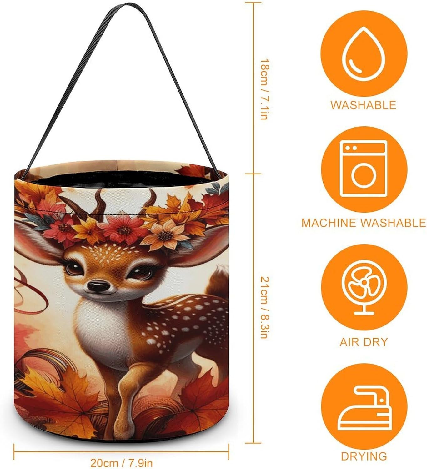 Autumn Deer Large Capacity Candy Bags, Halloween Basket image 4