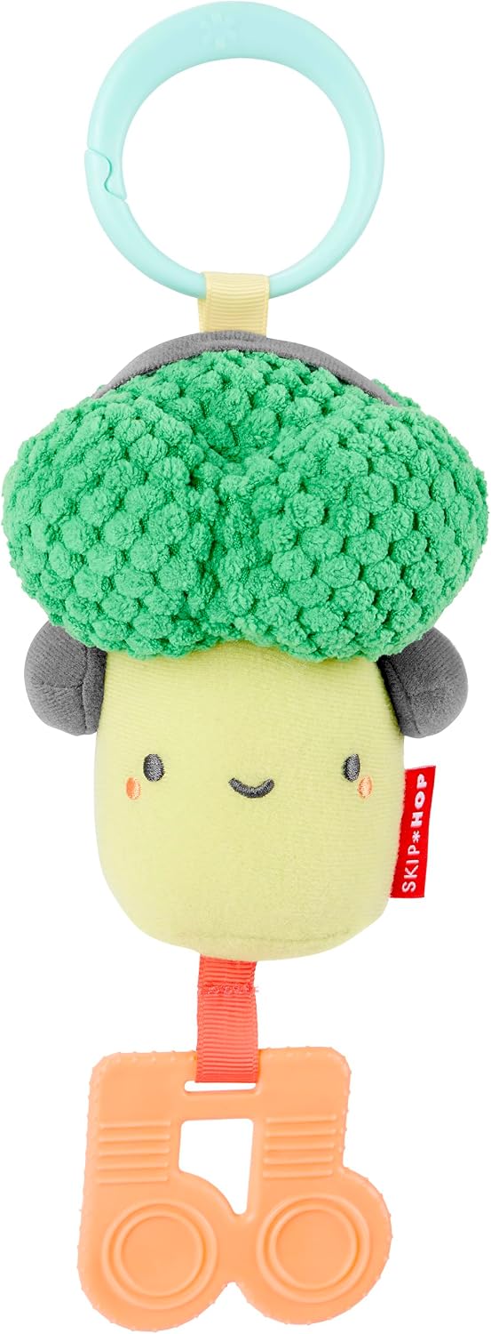 Skip Hop x CoComelon Baby Stroller Toy Peek-a-Boo Melon Multisensory Activity Toy with Baby Mirror, Crinkle & Squeaker Sounds and Rattle Ring, Attaches to Stroller, Age 6m+ image 5