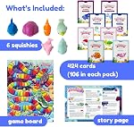 THE FIDGET GAME SquishyLand in Rainbow Reef - Educational & Phonics Learning Activities for Children in Pre-K to 2nd Grade - Mochi Squishy Toys Set with Board Game (2-6 Players) & Card Packs Included