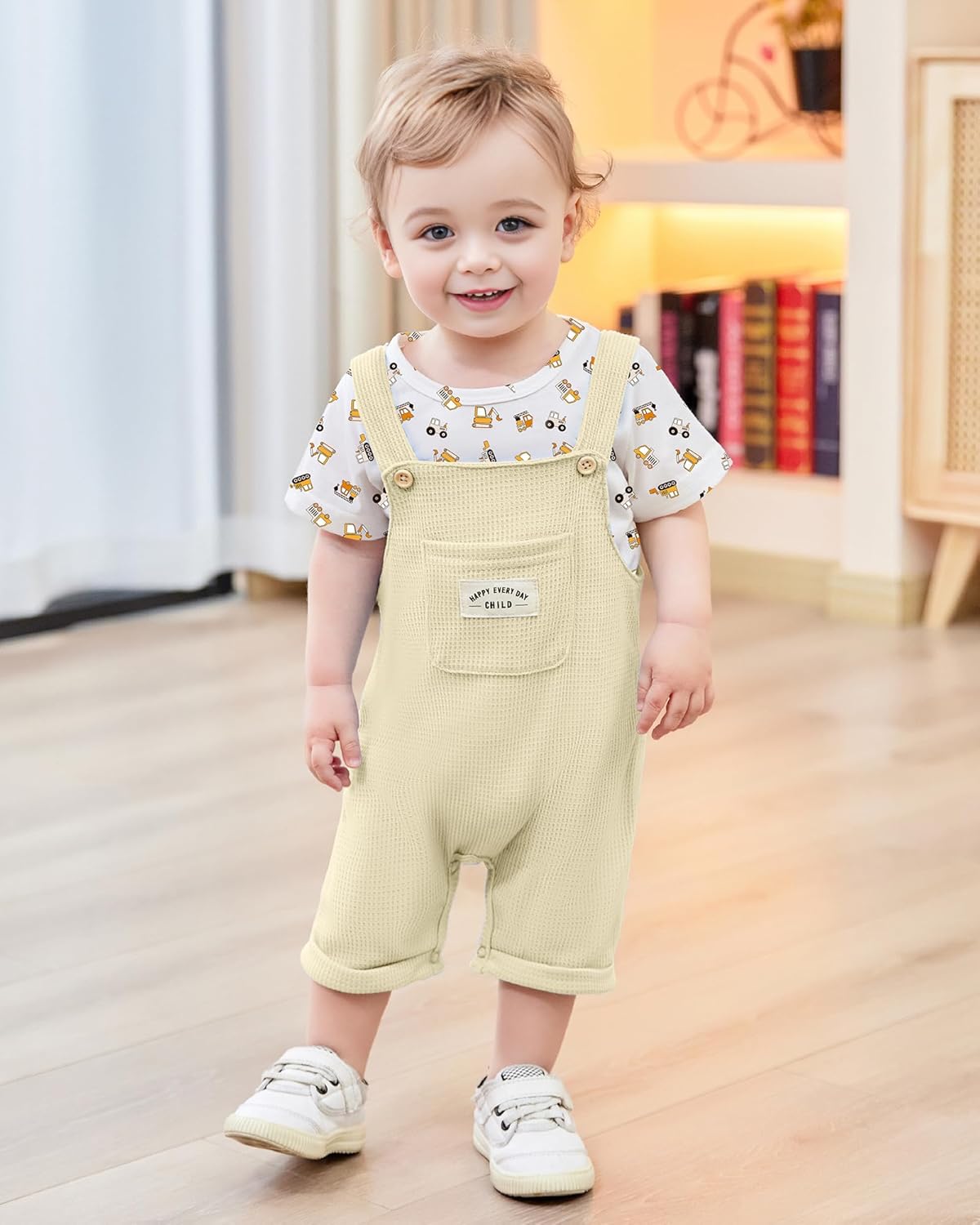 ZOEREA Toddler Baby Boys Clothes Summer Outfit Stripe T-Shirt and Shortall Romper Set Cute Jumpsuit Solid Color 6M-4T - Image 5