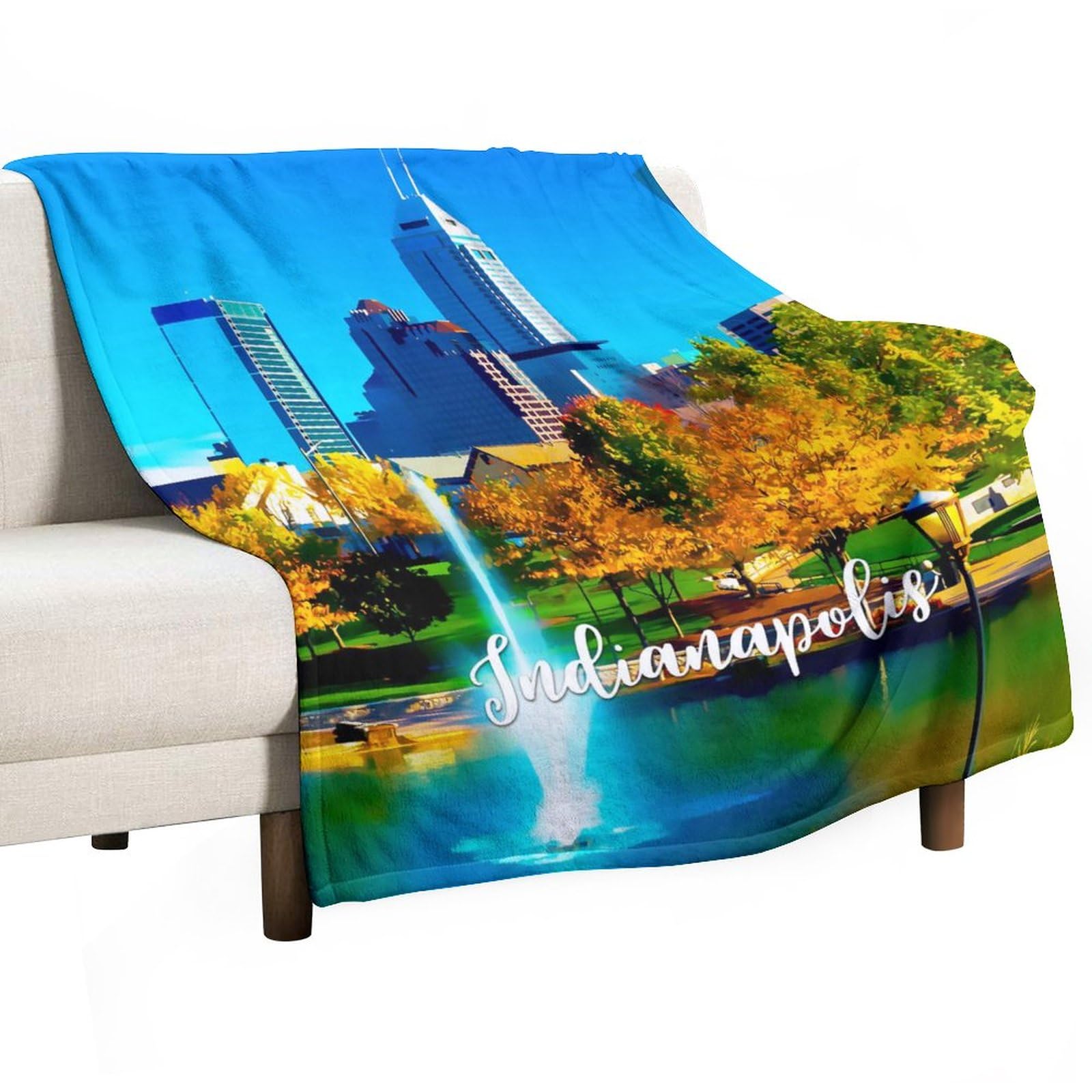 Plaid doux Skyline d'Indianapolis pour des soirées cocooning sur le canapé