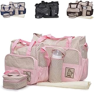 Moni pañalera Stella, set con cambiador de pañales, bolsa aislante para biberones, colores:rosa